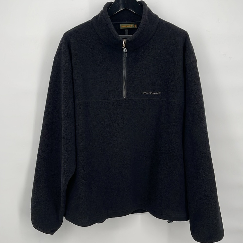 Timberland XXL Vintage Quarter Zip Polartec Fleece Black Pullover Quarter Zip
